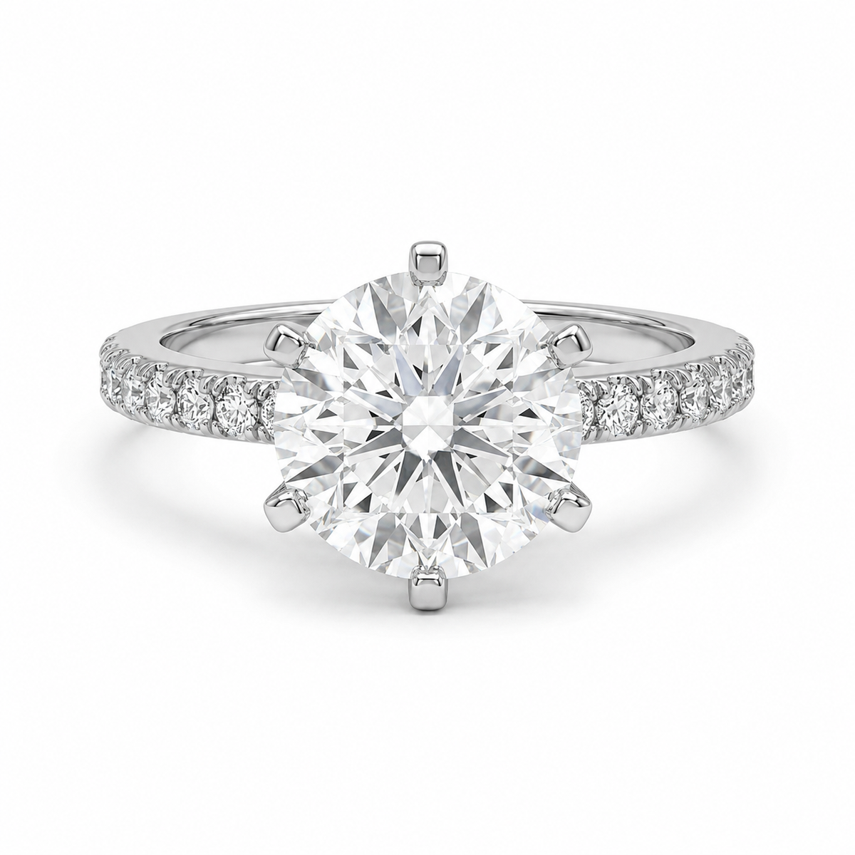 Round 6 Prong Pave Set