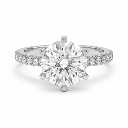 Round 6 Prong Pave Set