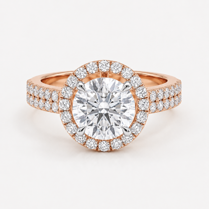 Round Halo Double Pave