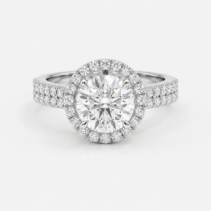 Round Halo Double Pave
