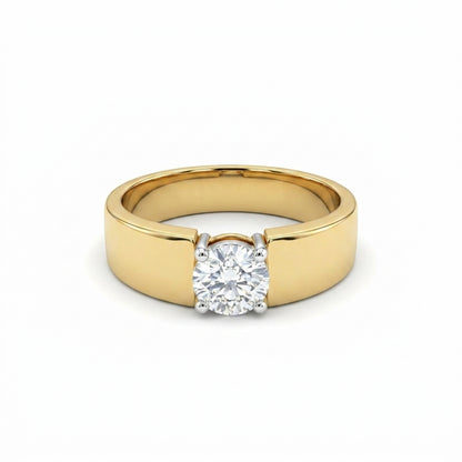 Simple Men's Solitaire Ring
