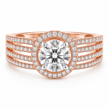 Round Halo Friple Pave
