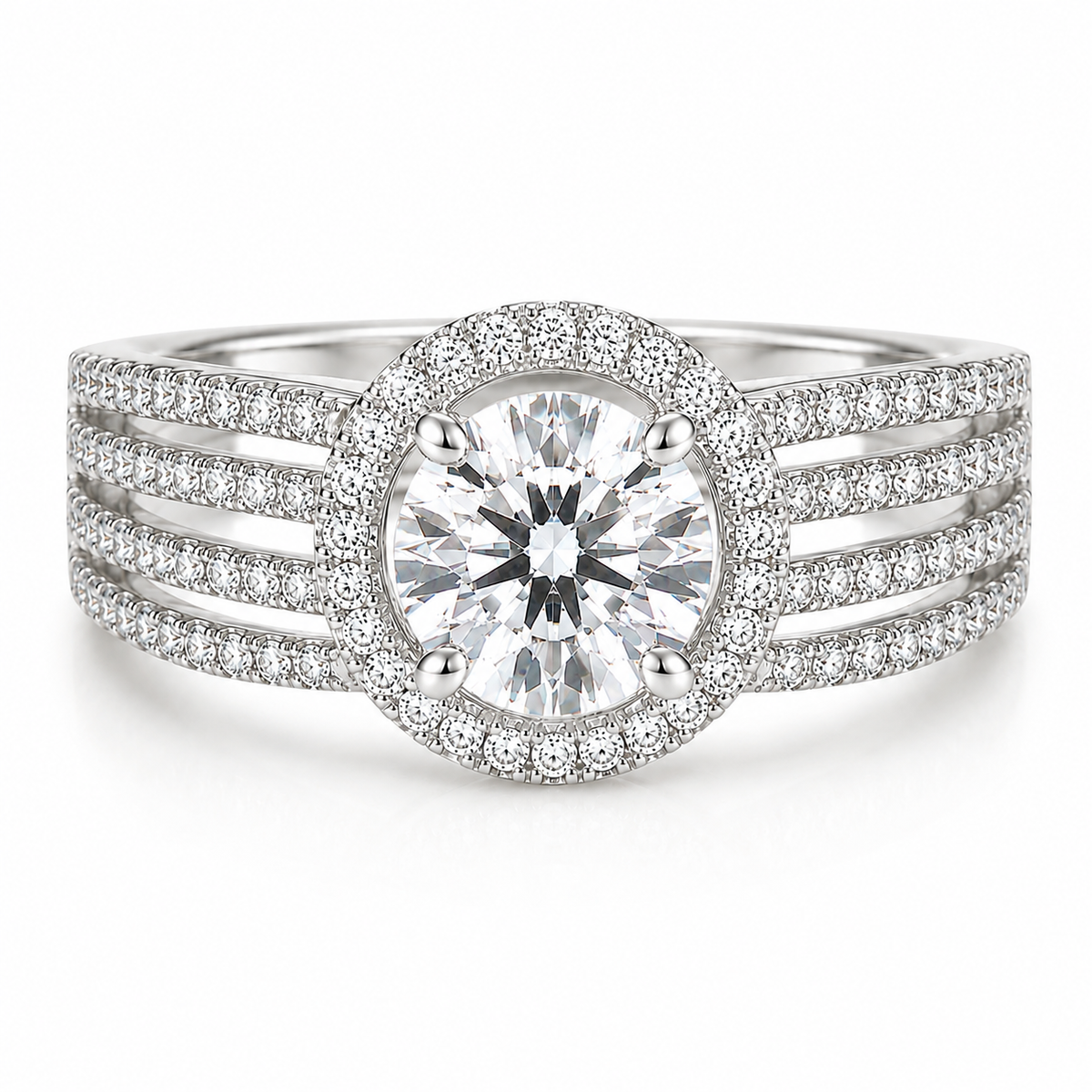 Round Halo Friple Pave
