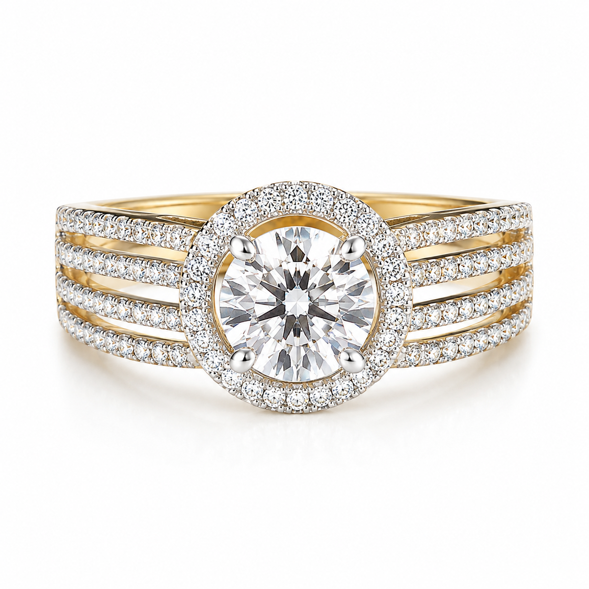 Round Halo Friple Pave