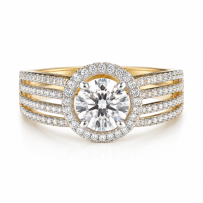 Round Halo Friple Pave