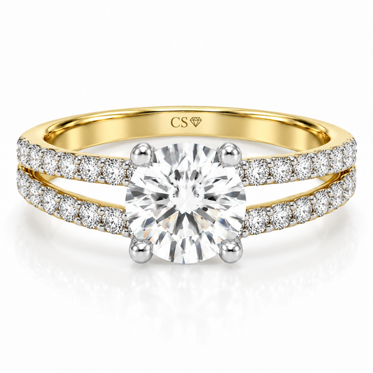 Round Split Pave