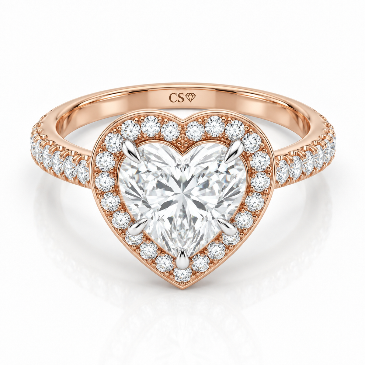 Heart Halo Pave set