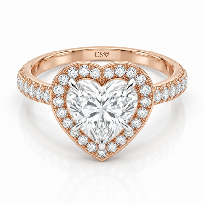 Heart Halo Pave set