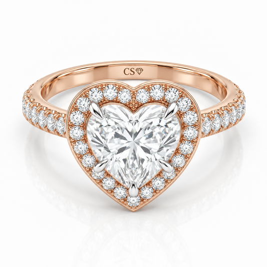 Heart Halo Pave set