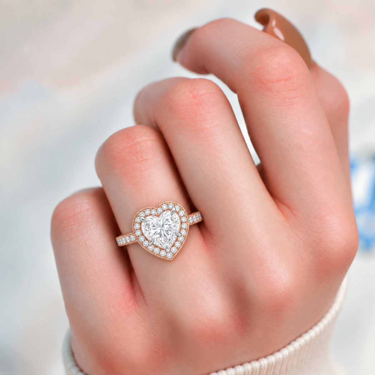 Heart Halo Pave set