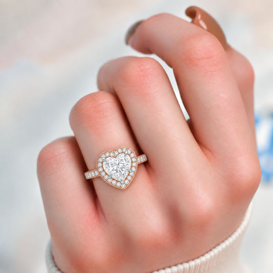 Heart Halo Pave set