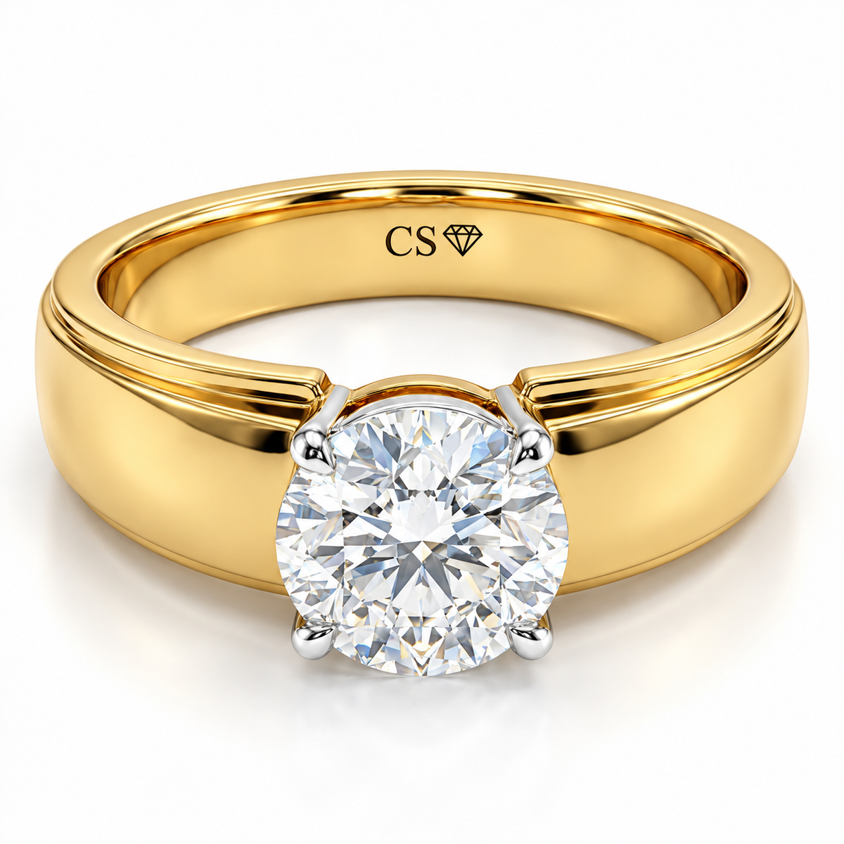Elite Men's Solitaire Ring