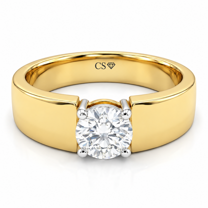 Simple Men's Solitaire Ring