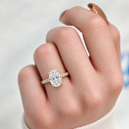 Oval Hidden Halo Pave Set