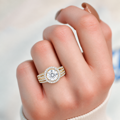 Round Halo Friple Pave
