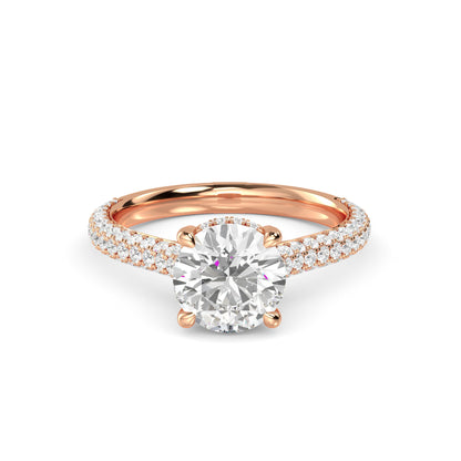Round Hidden Halo Pave Set