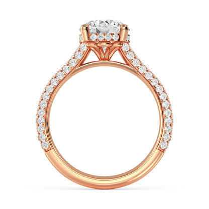 Round Hidden Halo Pave Set
