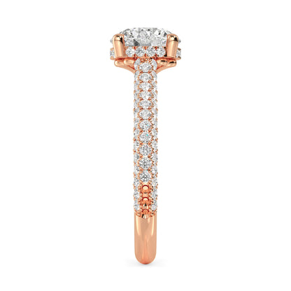 Round Hidden Halo Pave Set