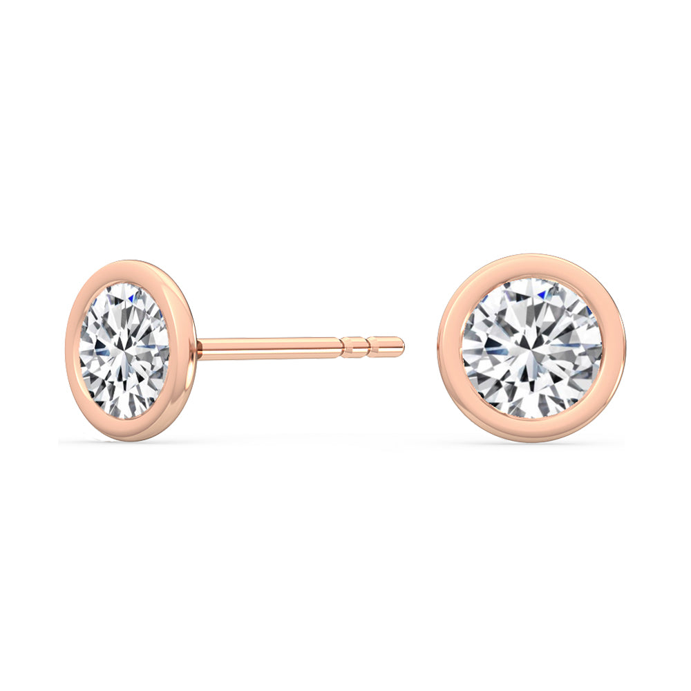 Bezel Set Round Solitaire Studs