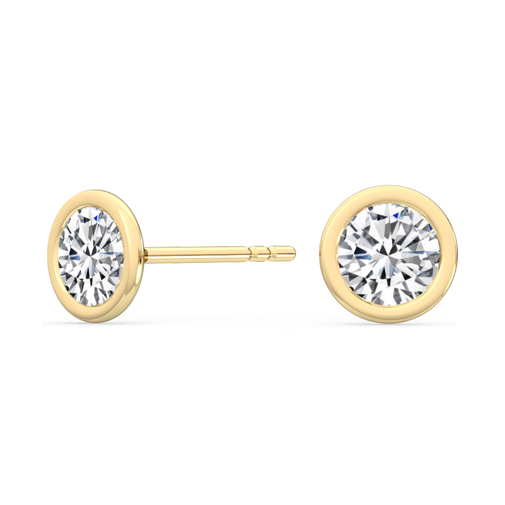 Bezel Set Round Solitaire Studs