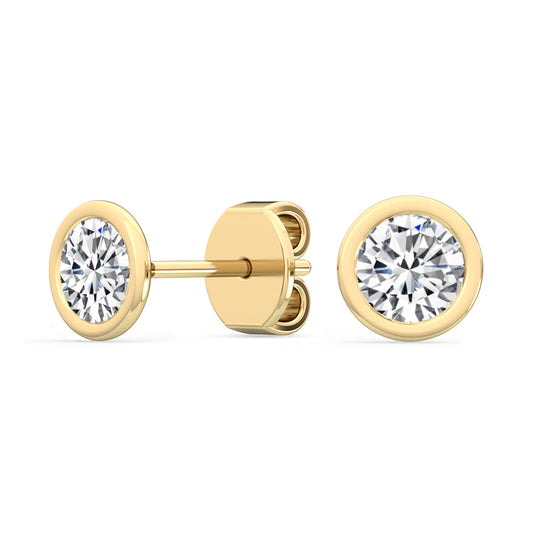 Bezel Set Round Solitaire Studs