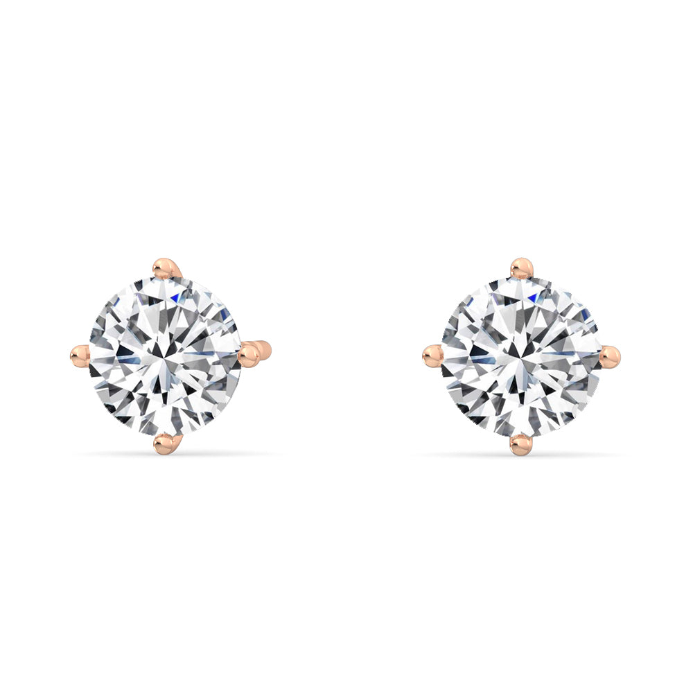 4 Prong Round Solitaire Studs