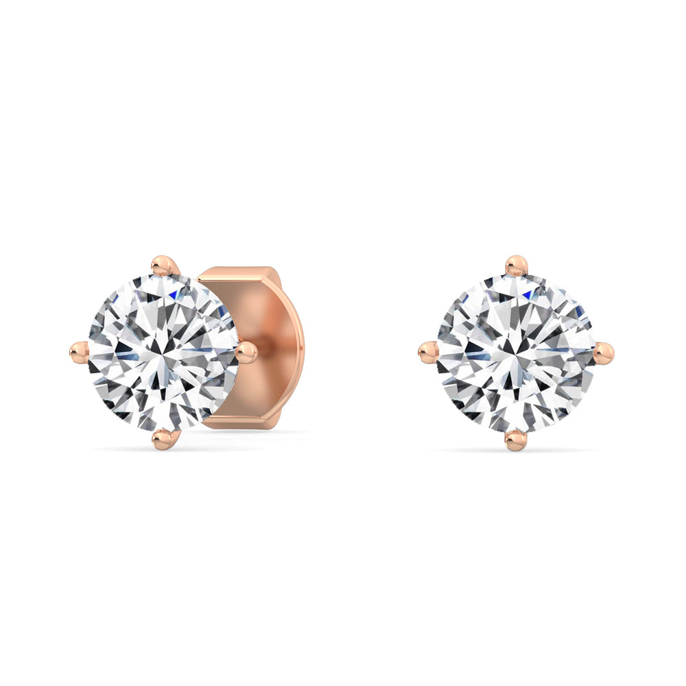 4 Prong Round Solitaire Studs