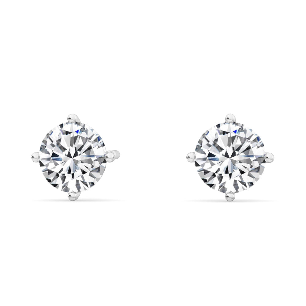 4 Prong Round Solitaire Studs
