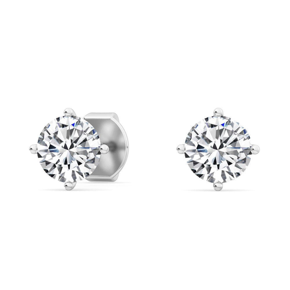 4 Prong Round Solitaire Studs