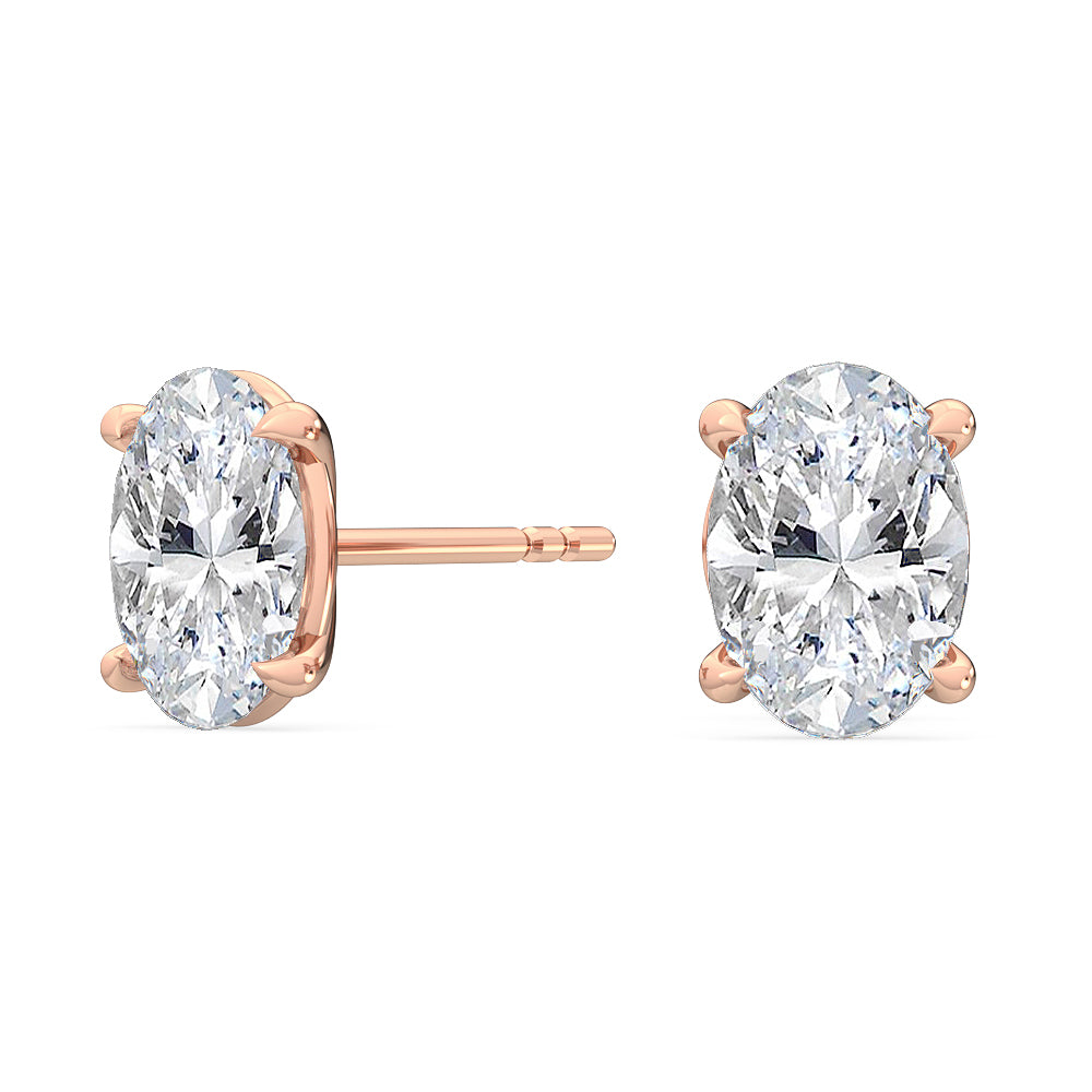 4 Prong Oval Solitaire Studs