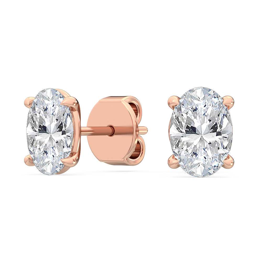 4 Prong Oval Solitaire Studs
