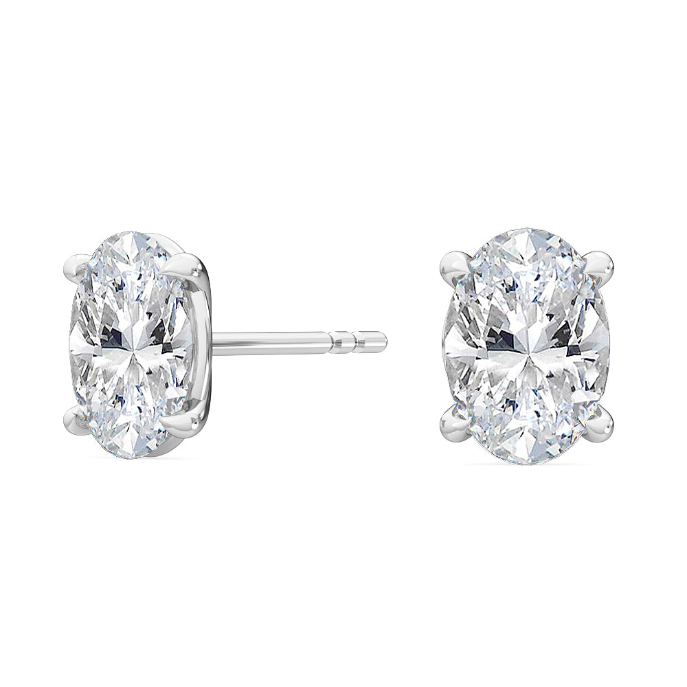 4 Prong Oval Solitaire Studs