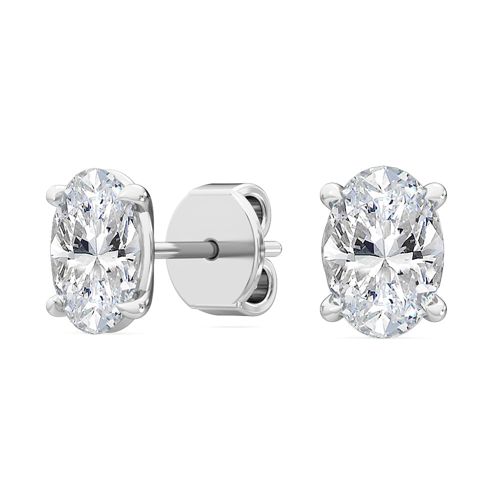 4 Prong Oval Solitaire Studs
