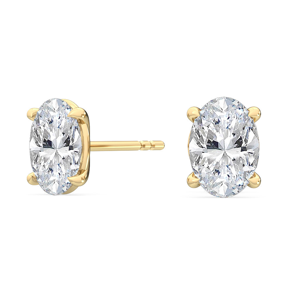 4 Prong Oval Solitaire Studs
