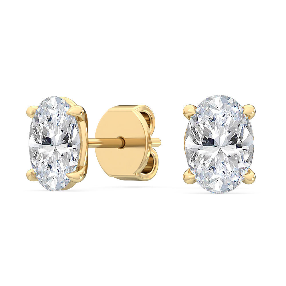 4 Prong Oval Solitaire Studs
