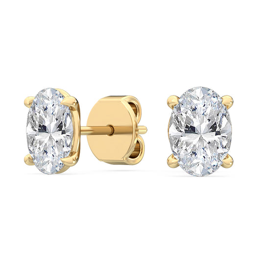 4 Prong Oval Solitaire Studs