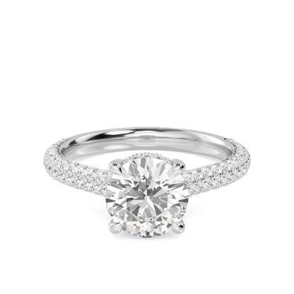 Round Hidden Halo Pave Set