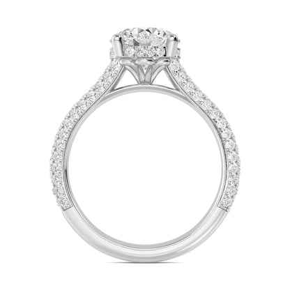 Round Hidden Halo Pave Set