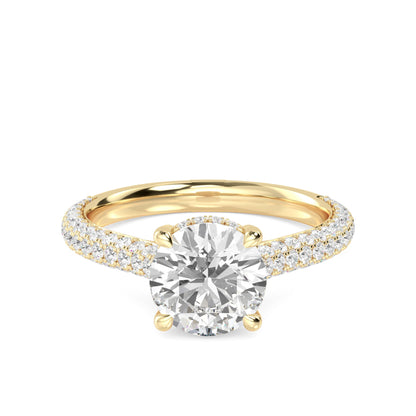 Round Hidden Halo Pave Set