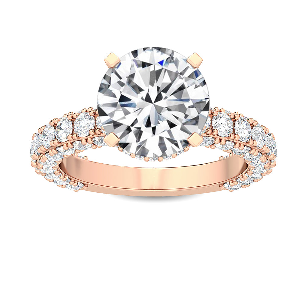 Round Double Swirl Solitaire Ring
