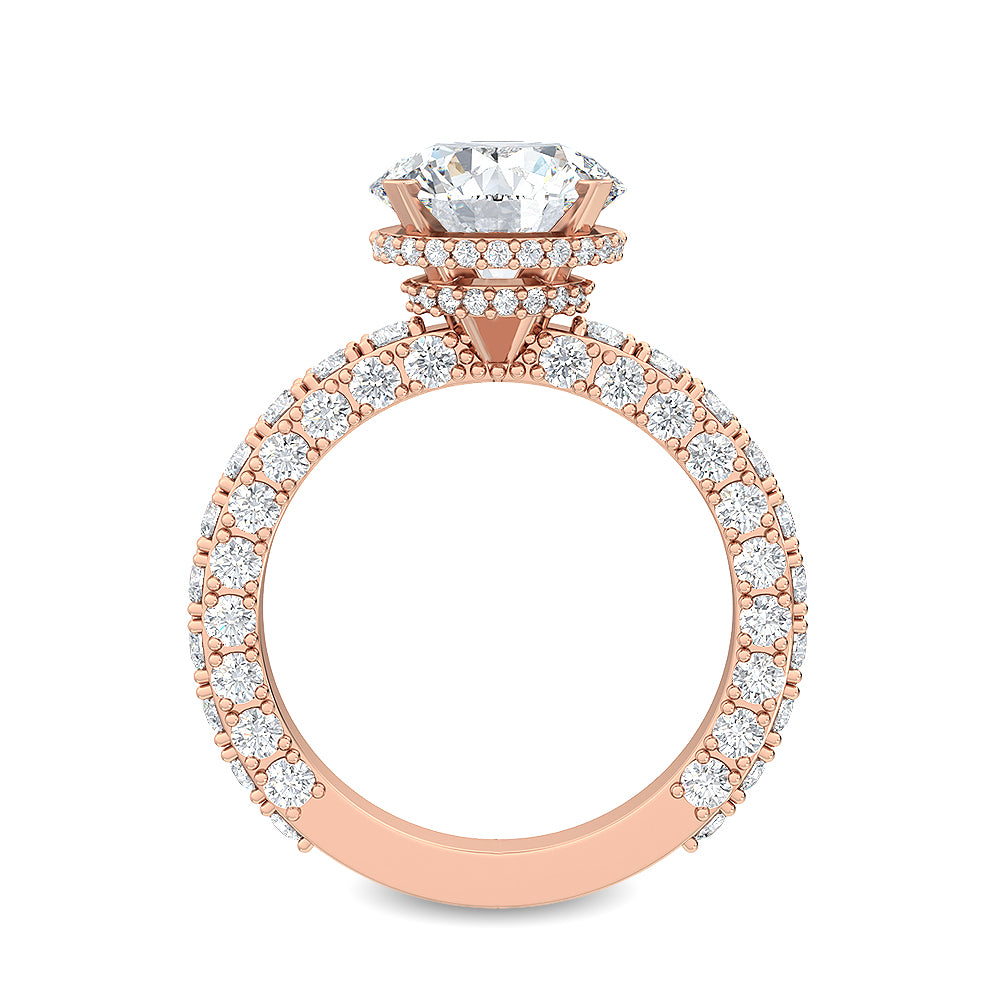 Round Double Swirl Solitaire Ring