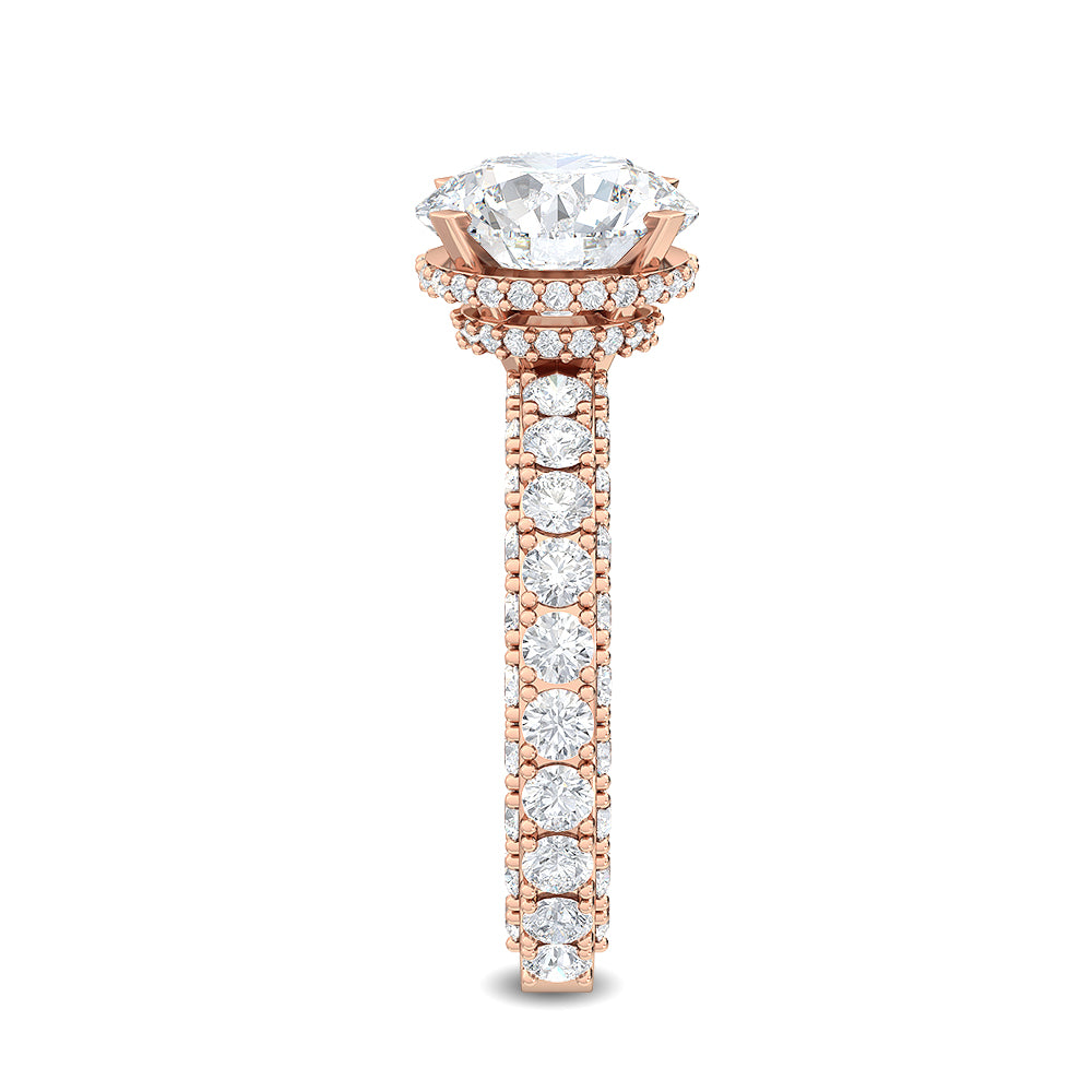 Round Double Swirl Solitaire Ring