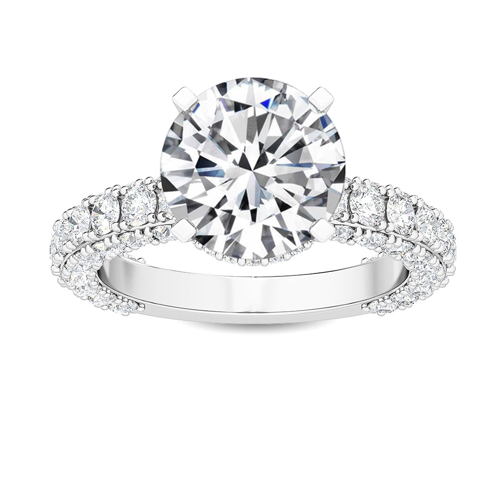 Round Double Swirl Solitaire Ring