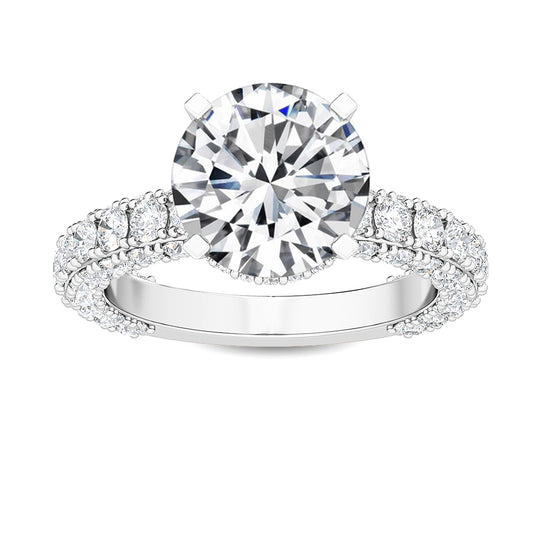 Round Double Swirl Solitaire Ring