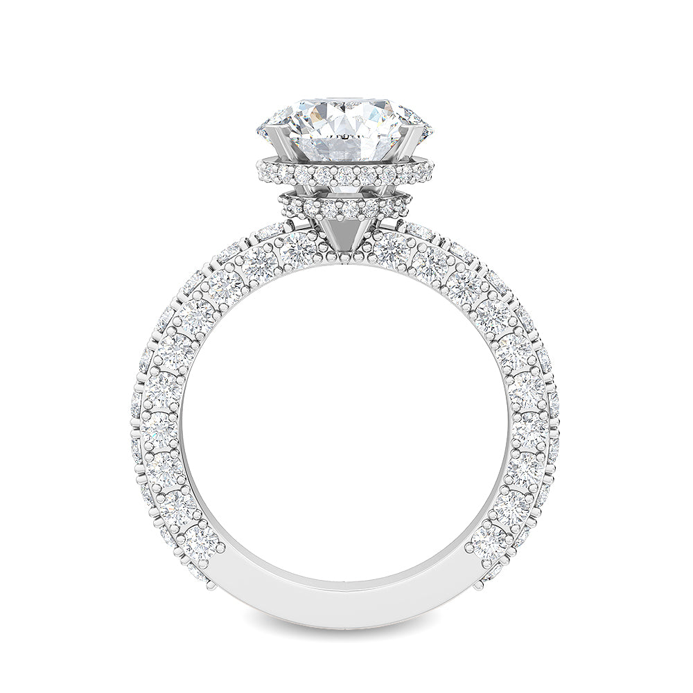 Round Double Swirl Solitaire Ring
