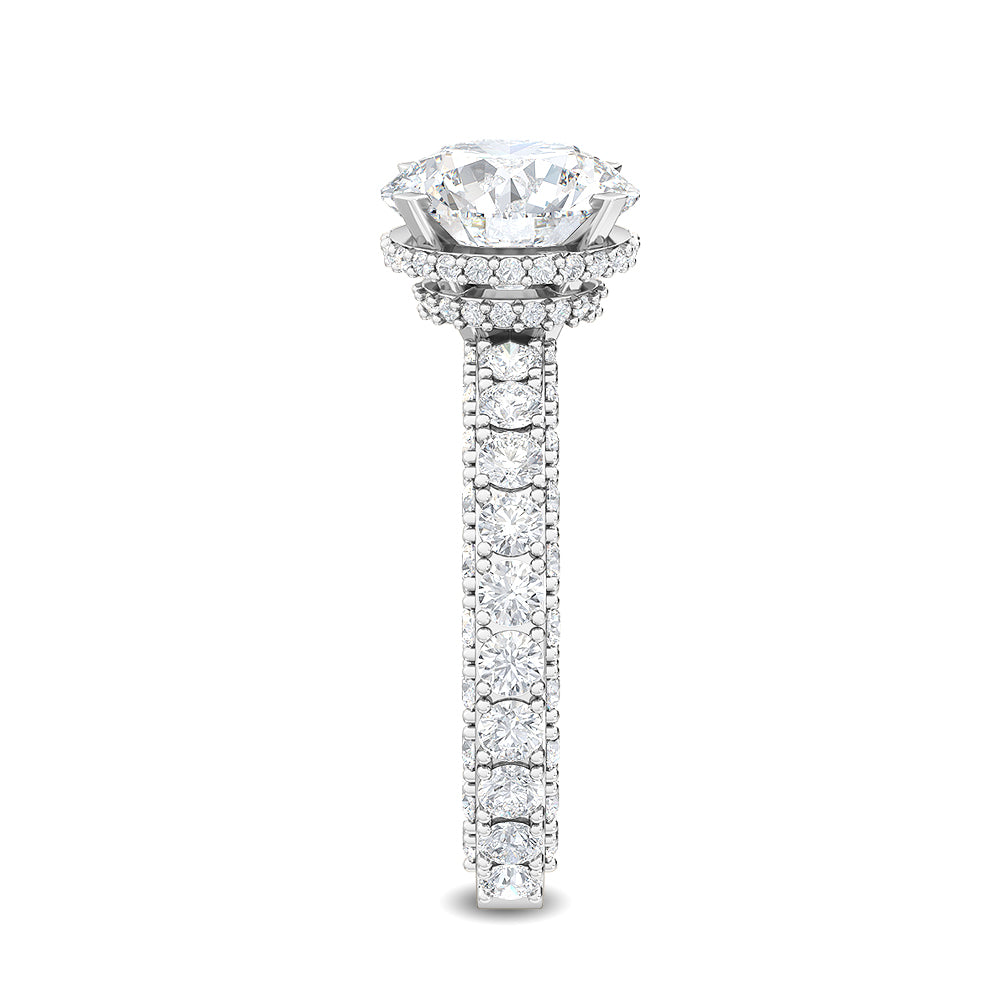 Round Double Swirl Solitaire Ring