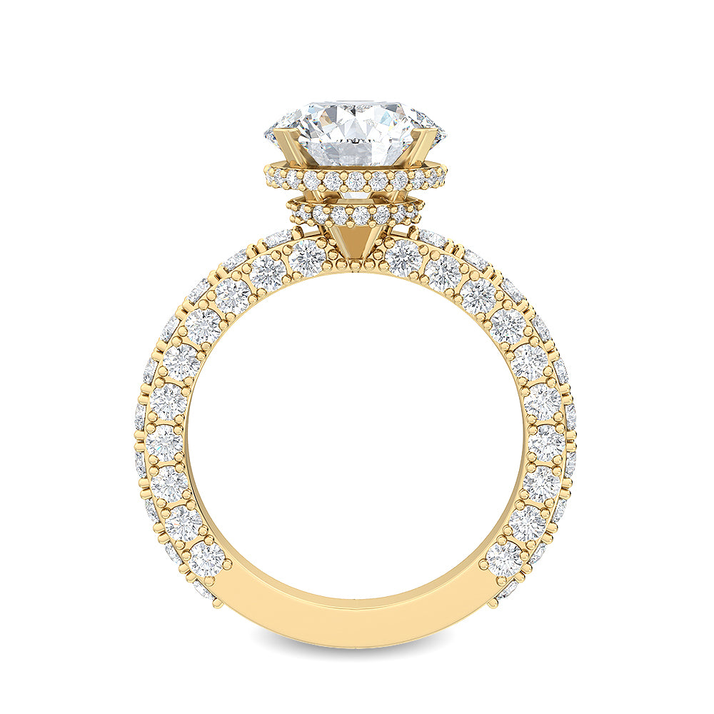 Round Double Swirl Solitaire Ring