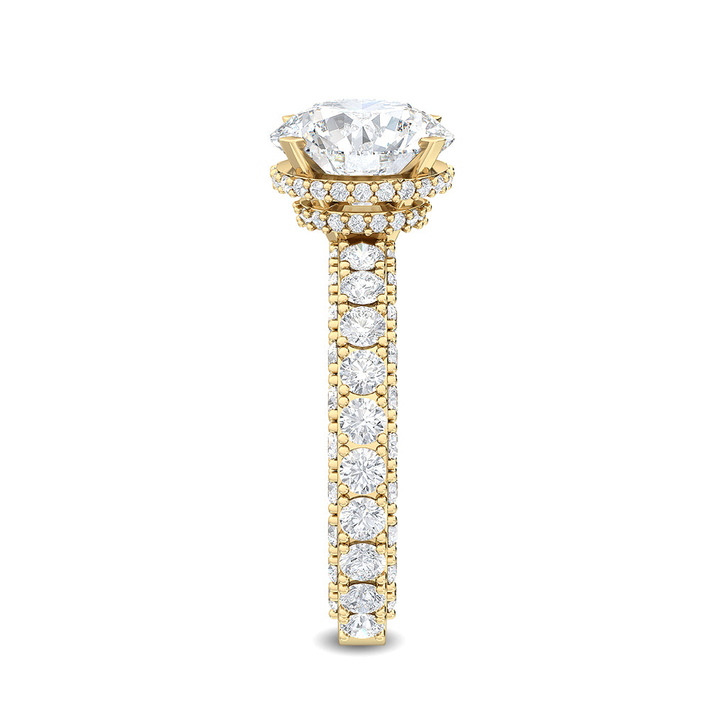 Round Double Swirl Solitaire Ring