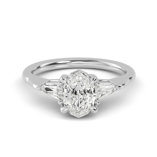 Oval Bullet Solitaire Ring
