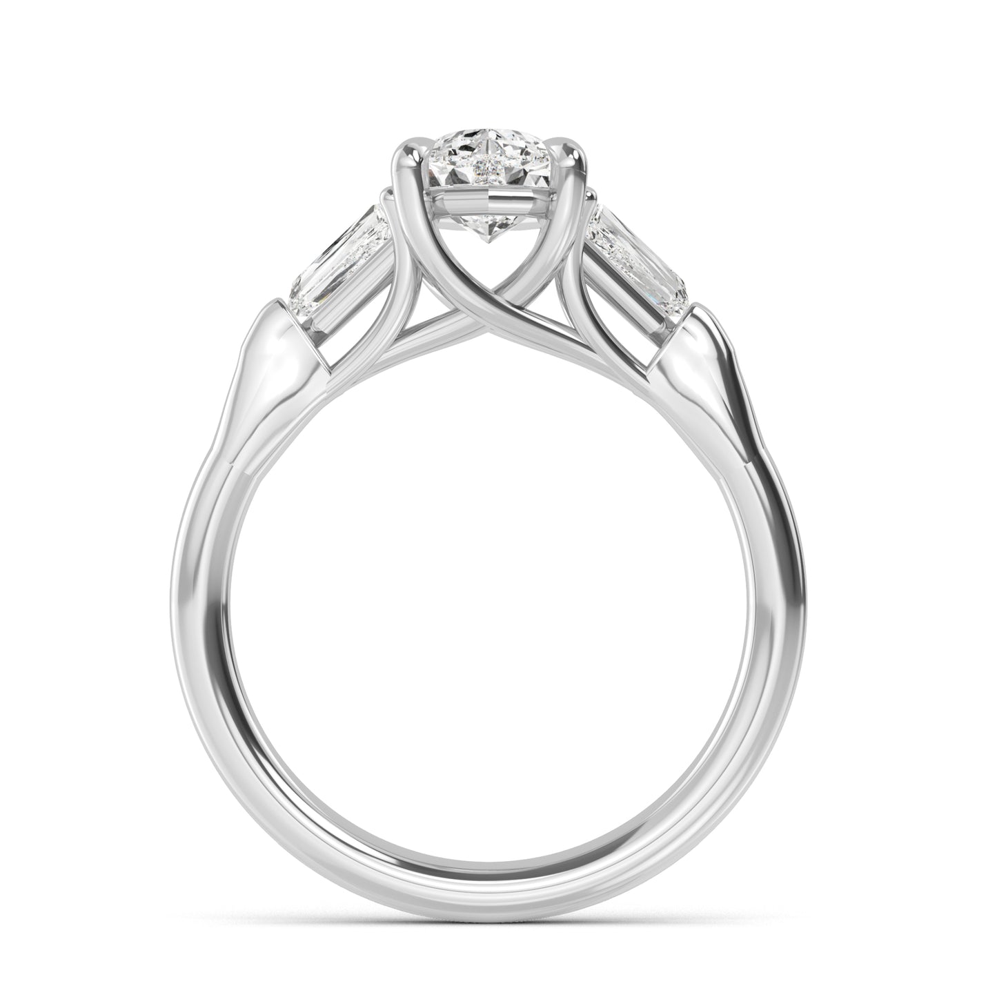 Oval Bullet Solitaire Ring